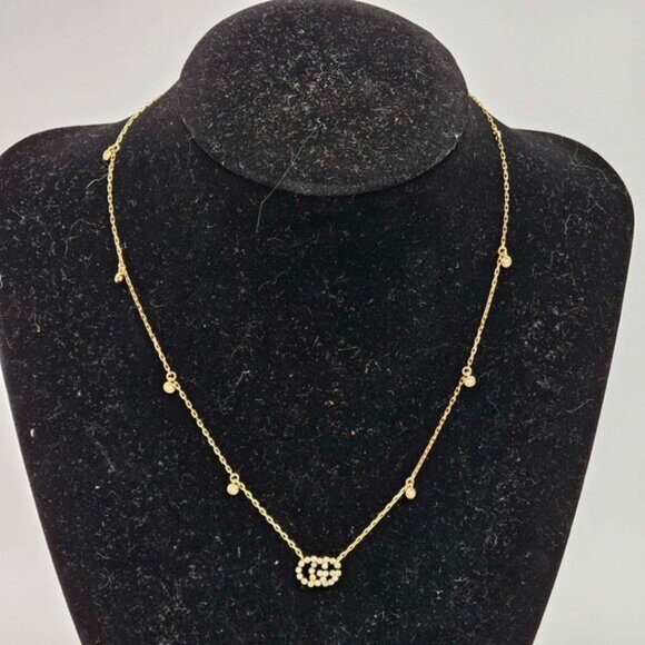 Gucci GG Running 18k Gold Diamond Necklace Brand New 900-042425 - Picture 14 of 15